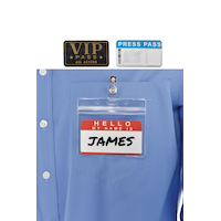 "Press Pass" Identification Badge with Cards, Clear, One Size, 4-pk, Wearable Costume Prop for Halloween Front_Flat