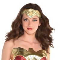 DC Wonder Woman Sequin Headband, Gold, One Size, Wearable Costume Accessory for Halloween Front_Flat