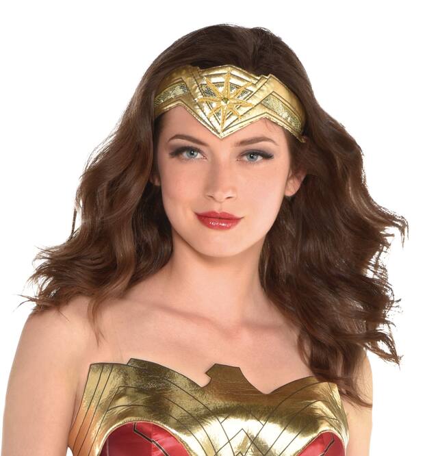 DC Wonder Woman Sequin Headband, Gold, One Size, Wearable Costume Accessory for Halloween Front_Flat