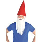 Gnome/Wizard/Old Man Plush Facail Hair Beard with Thick Moustache, White, One Size, Wearable Costume Accessory for Halloween Composite_or_Mixed