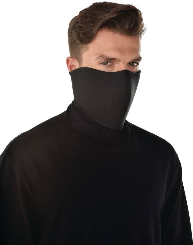 Ninja Half Face Mask, Black, One Size, Wearable Costume Accessory for Halloween Front_Angled_Right