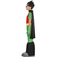 Costume de Robin des Jeunes Titans pour enfants garçons, combinaison verte/rouge/jaune avec masque/cape/couvre-bottes, choix de tailles Side_Left