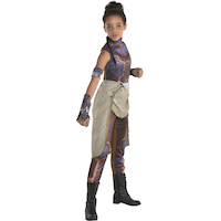 Kids' Disney Marvel Black Panther Shuri Brown/Blue Jumpsuit with Gloves Halloween Costume, Assorted Sizes Front_Angled_Right