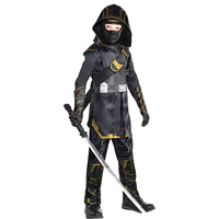 Costume de Ronin de Disney Marvel Hawkeye pour enfants, combinaison noire avec capuchon/gants/masque, choix de tailles Front_Angled_Right