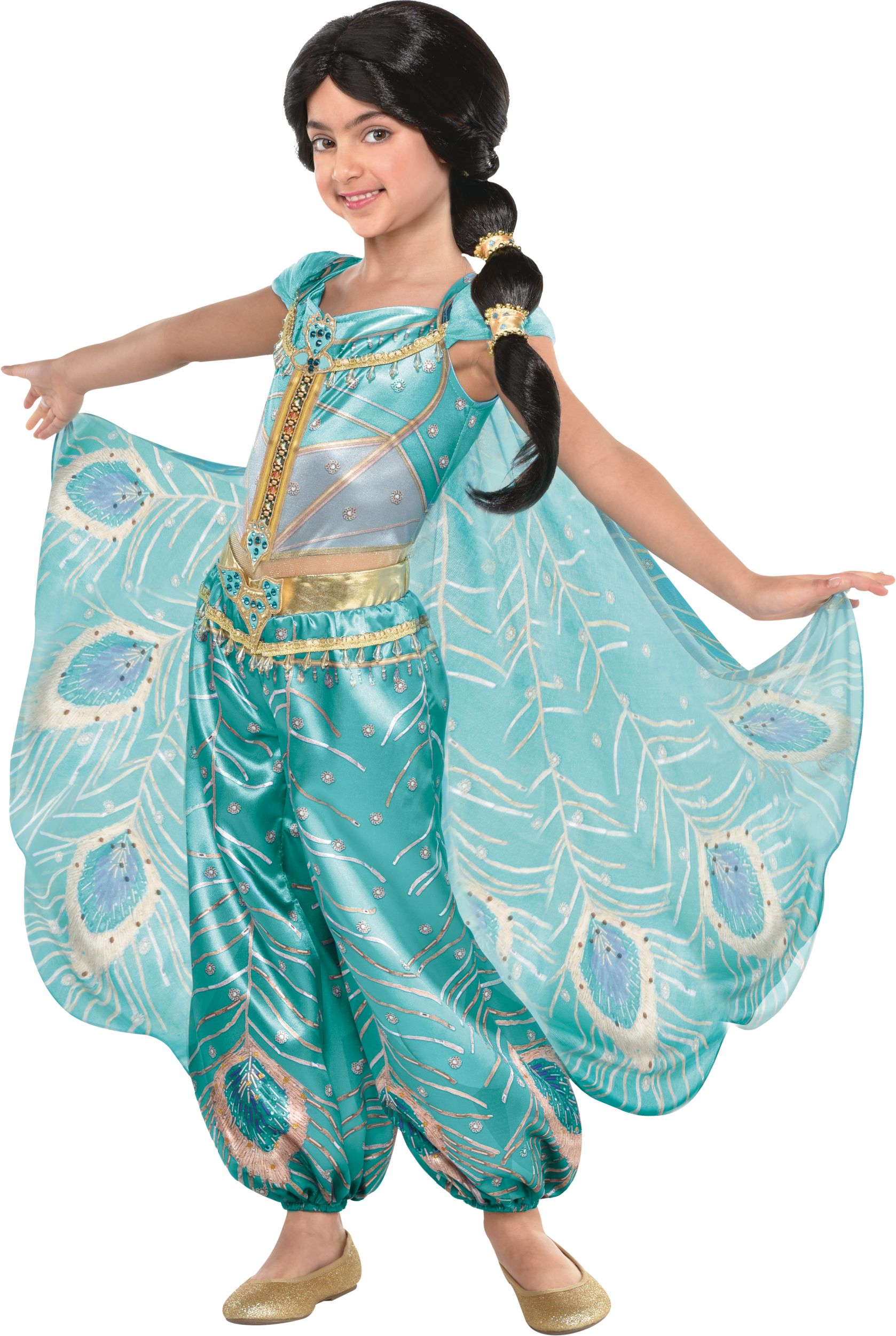Robe de fantaisie enfant princesse jasmine pour filles enfants costume de  fête Aladdin