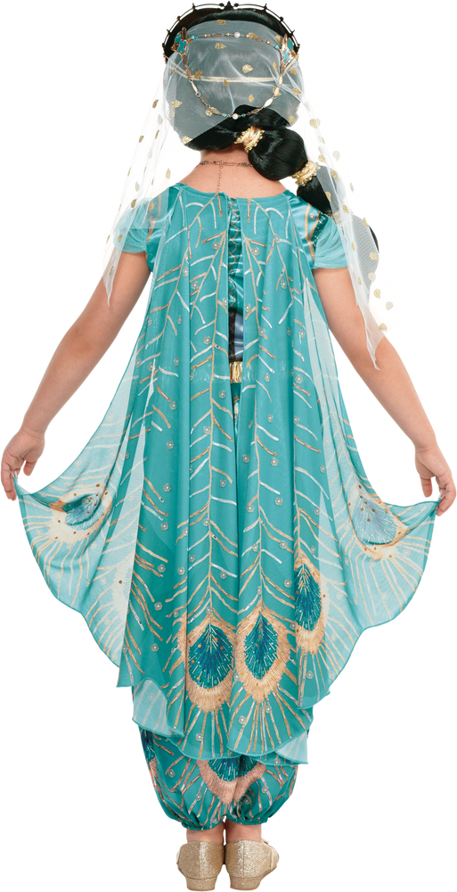 Toddler Disney Aladdin Princess Jasmine Blue Jumpsuit Halloween Costume, Assorted Sizes Party City