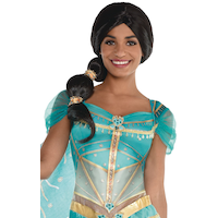 Aladdin Live Action Adult Jasmine Ponytail Halloween Costume Wig Front_Flat