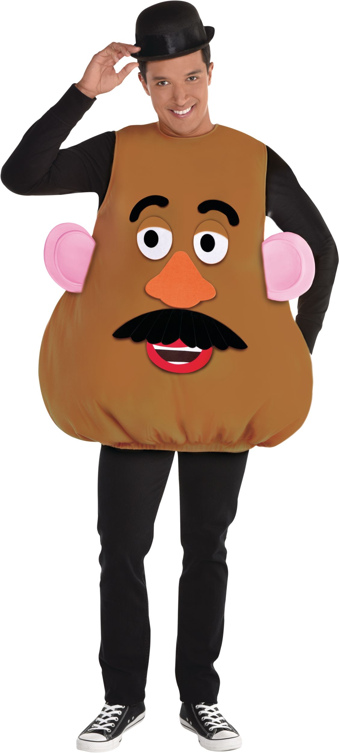 Adult Disney Pixar Toy Story Mr. Potato Head Tunic with Attached Ears Eyes Nose Mouth Hat Brown One Size Wearable Costume Accessory for