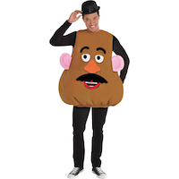 Tunique de Monsieur Patate Pixar Histoire de jouets pour adulte, avec oreilles, yeux, nez, bouche et chapeau fixés, brun, accessoire de costume à porter pour l'Halloween Front_Flat
