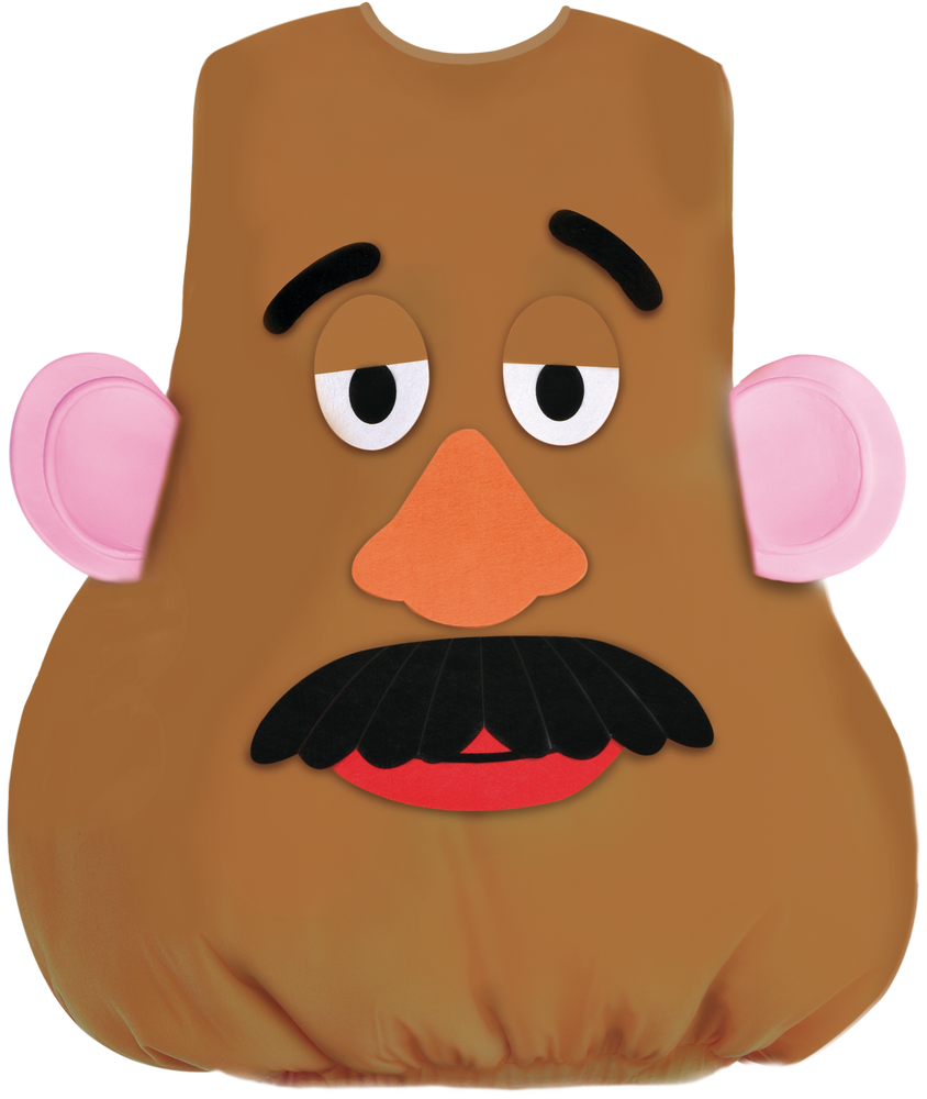 Adult Disney Pixar Toy Story Mr. Potato Head Tunic with Attached Ears,  Eyes, Nose, Mouth & Hat, Brown, One Size, Wearable Costume Accessory for  Halloween