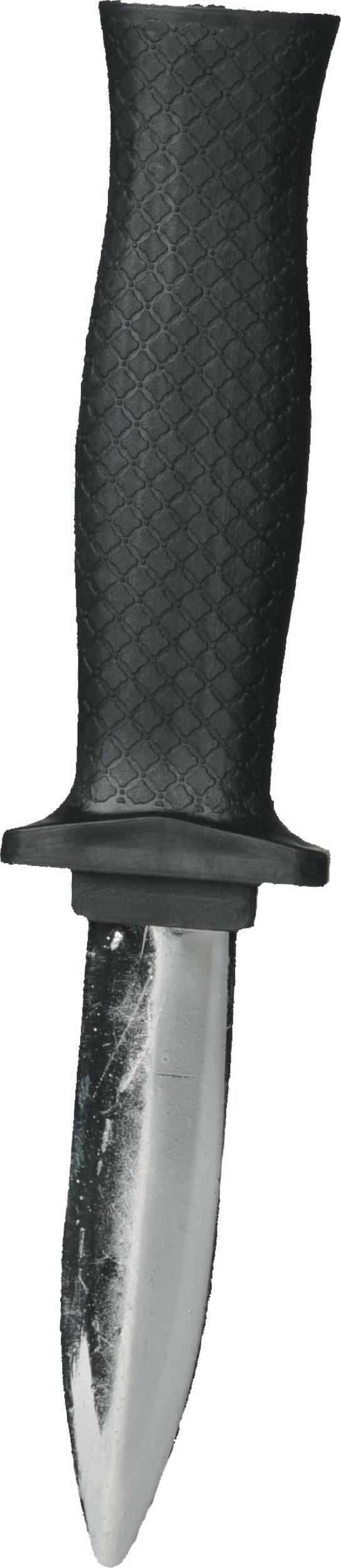 Disappearing Dagger Knife Weapon, Black/Silver, 7-in, Wearable Costume Prop for Halloween Overhead_Flat