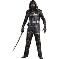 Costume de Ronin de Disney Marvel Hawkeye pour hommes, combinaison noire avec capuchon/gants/masque, taille universelle Front_Flat
