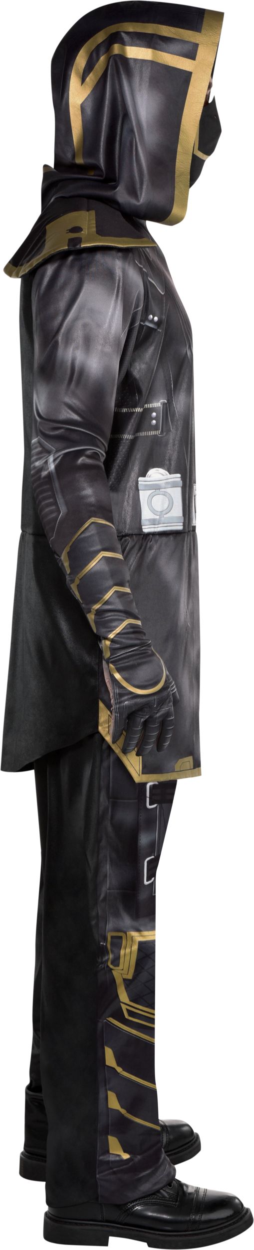 Men's Disney Marvel Hawkeye Ronin Black Jumpsuit with Hood/Gloves/Mask Halloween Costume, One Size Side_Right