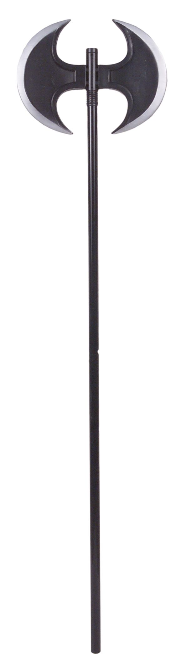 Hache de bourreau à double tranchant, noir, 48 po, accessoire de costume à porter pour l'Halloween Front_Flat