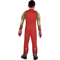 Kids' Disney Marvel Iron Man Red/Gold Padded Jumpsuit with Mask & Gloves Halloween Costume, Assorted Sizes Back_Flat