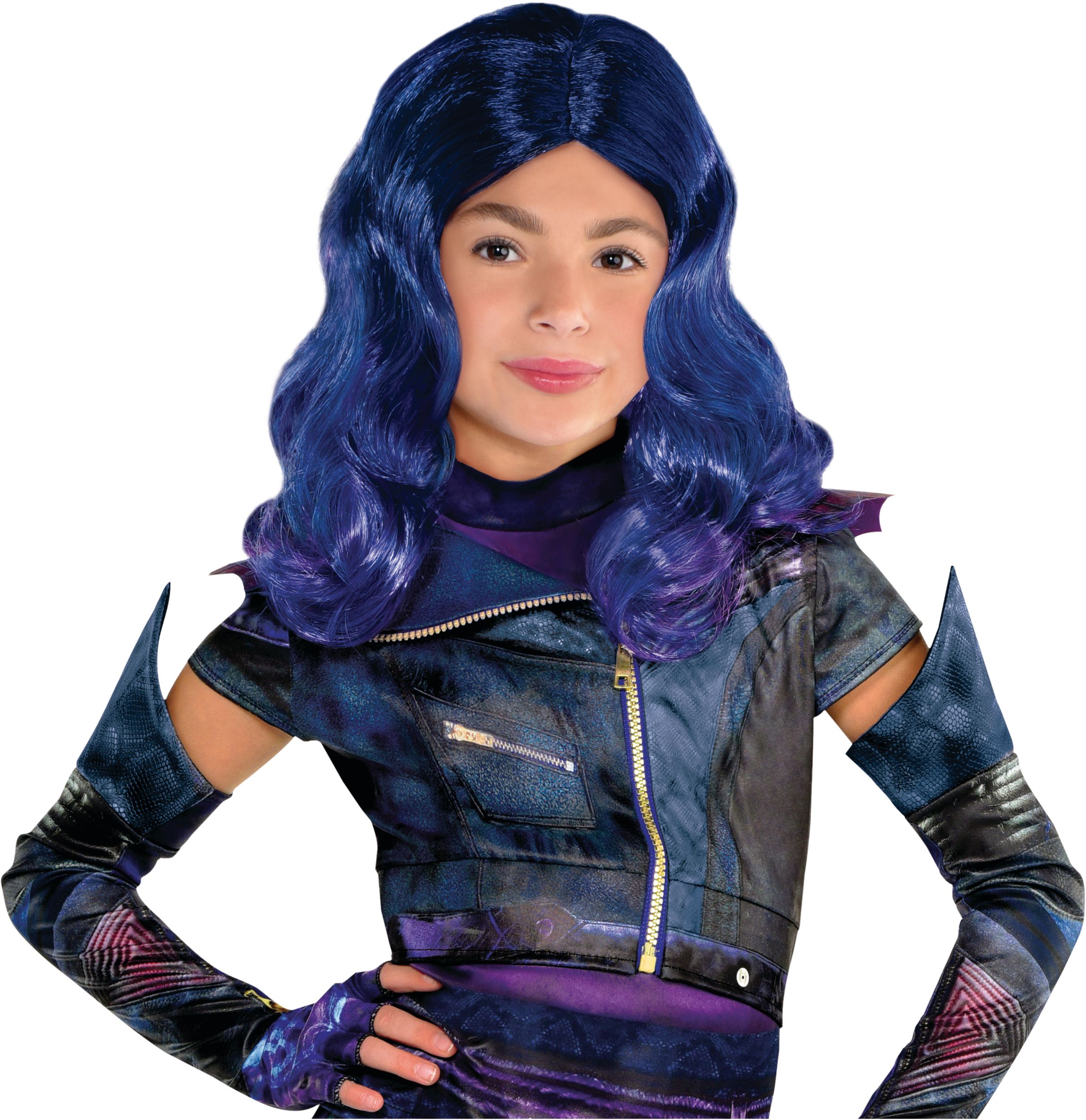 Disney Descendants Mal Wig Child Blue Purple