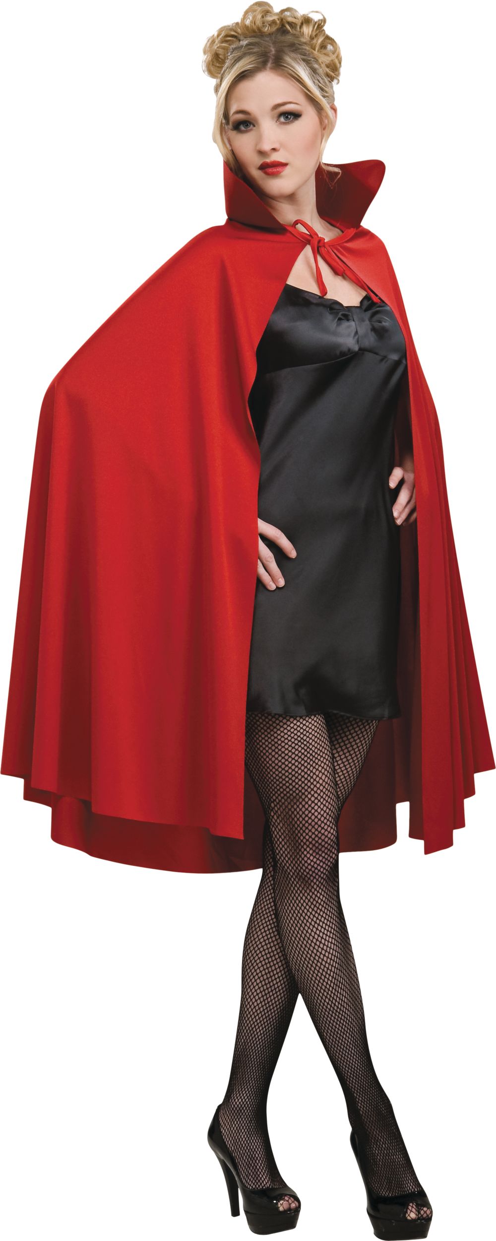 Cape de diable vampire pour adulte, rouge, taille universelle, accessoire de costume à porter pour l'Halloween Front_Angled_Right