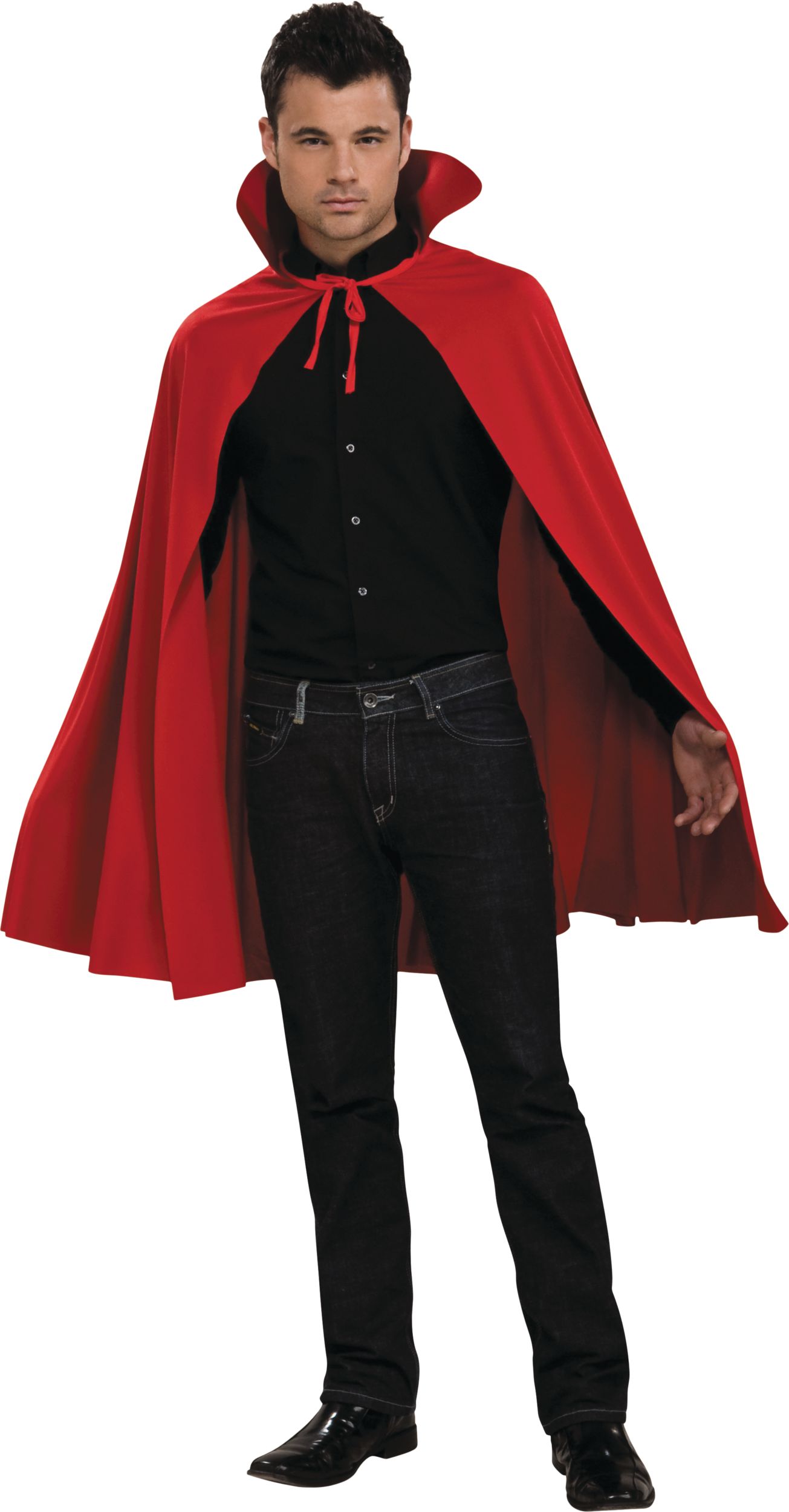 Cape de diable vampire pour adulte, rouge, taille universelle, accessoire de costume à porter pour l'Halloween Front_Flat