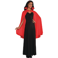 Adult Vampire Devil Cape, Red, One Size, Wearable Costume Accessory for Halloween