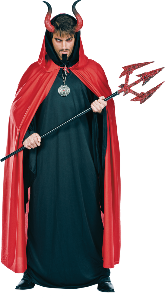 Adult Long Cape with Hood, Red, One Size, Wearable Costume Accessory