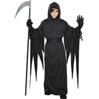 Men's Grim Reaper Black Light-Up Outfit with Robe Halloween Costume,  Assorted Sizes