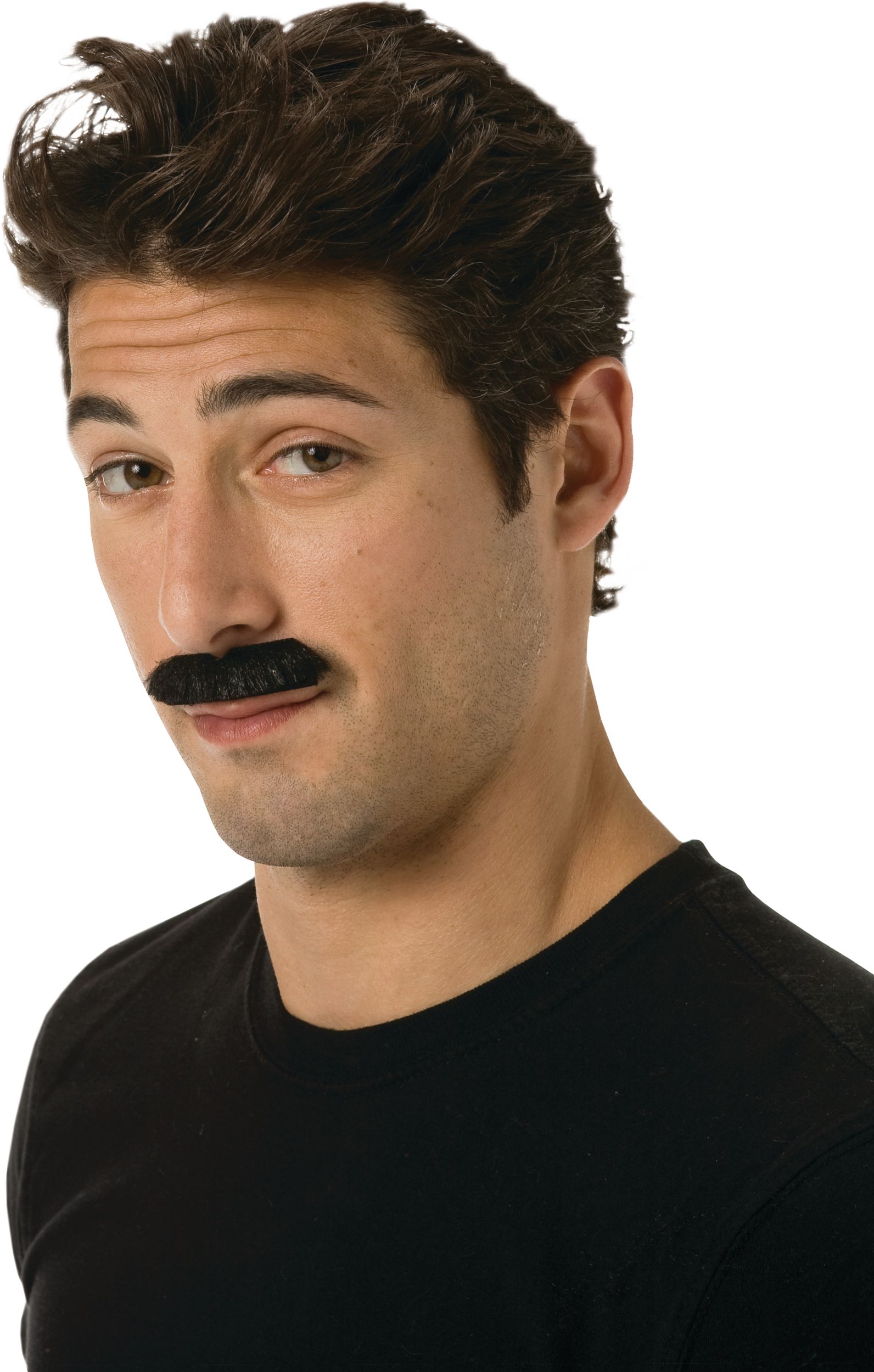 Black Toothbrush Moustache Front_Angled_Left