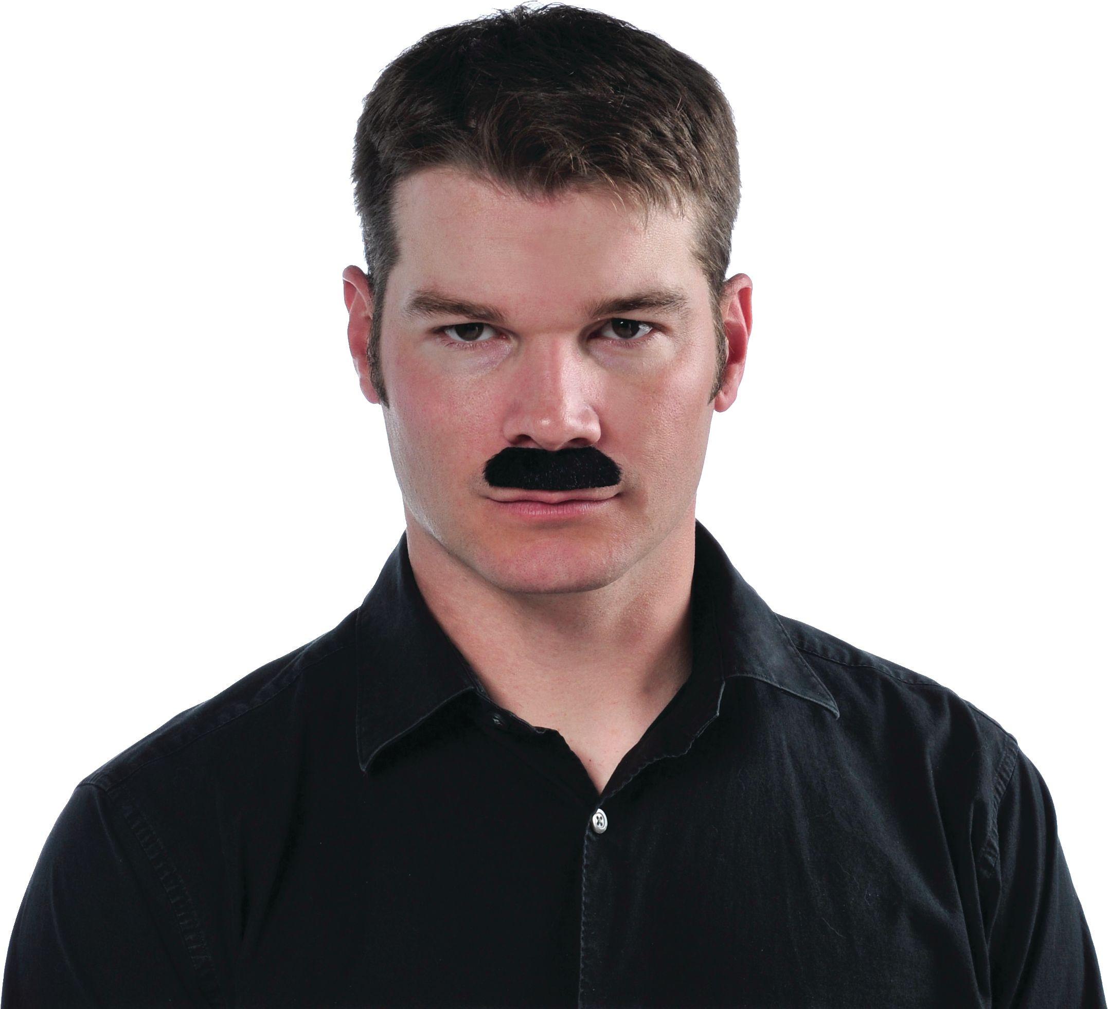 Black Toothbrush Moustache Front_Flat