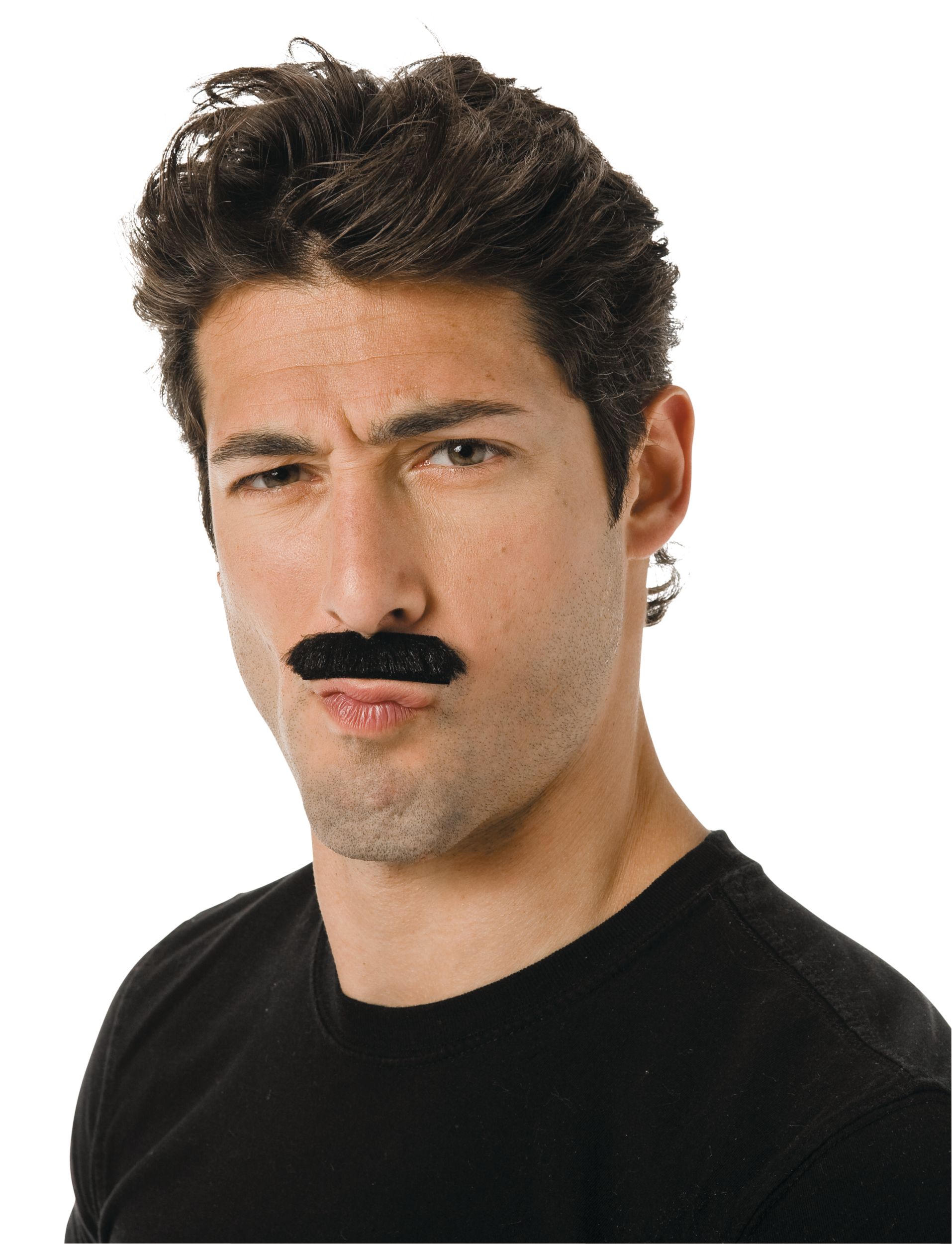 Black Toothbrush Moustache Front_Angled_Left