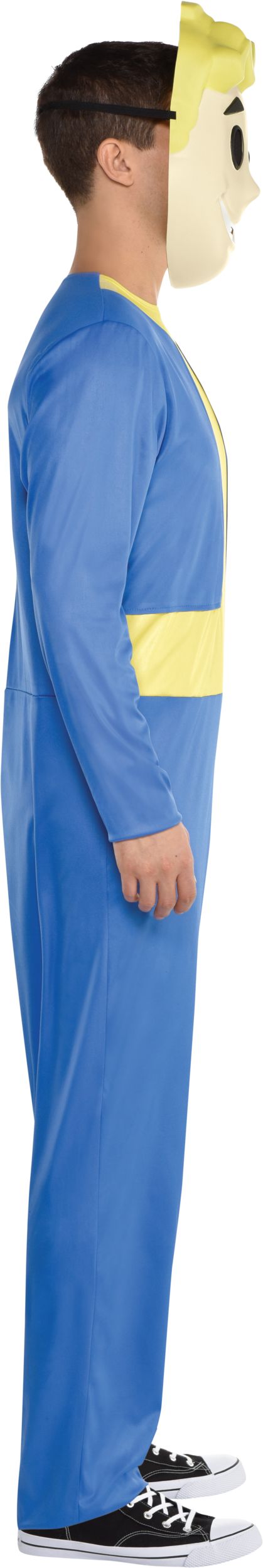 Adult  Fallout Shelter Vault Boy Blue Jumpsuit with Mask Halloween Costume, Assorted Sizes Side_Right