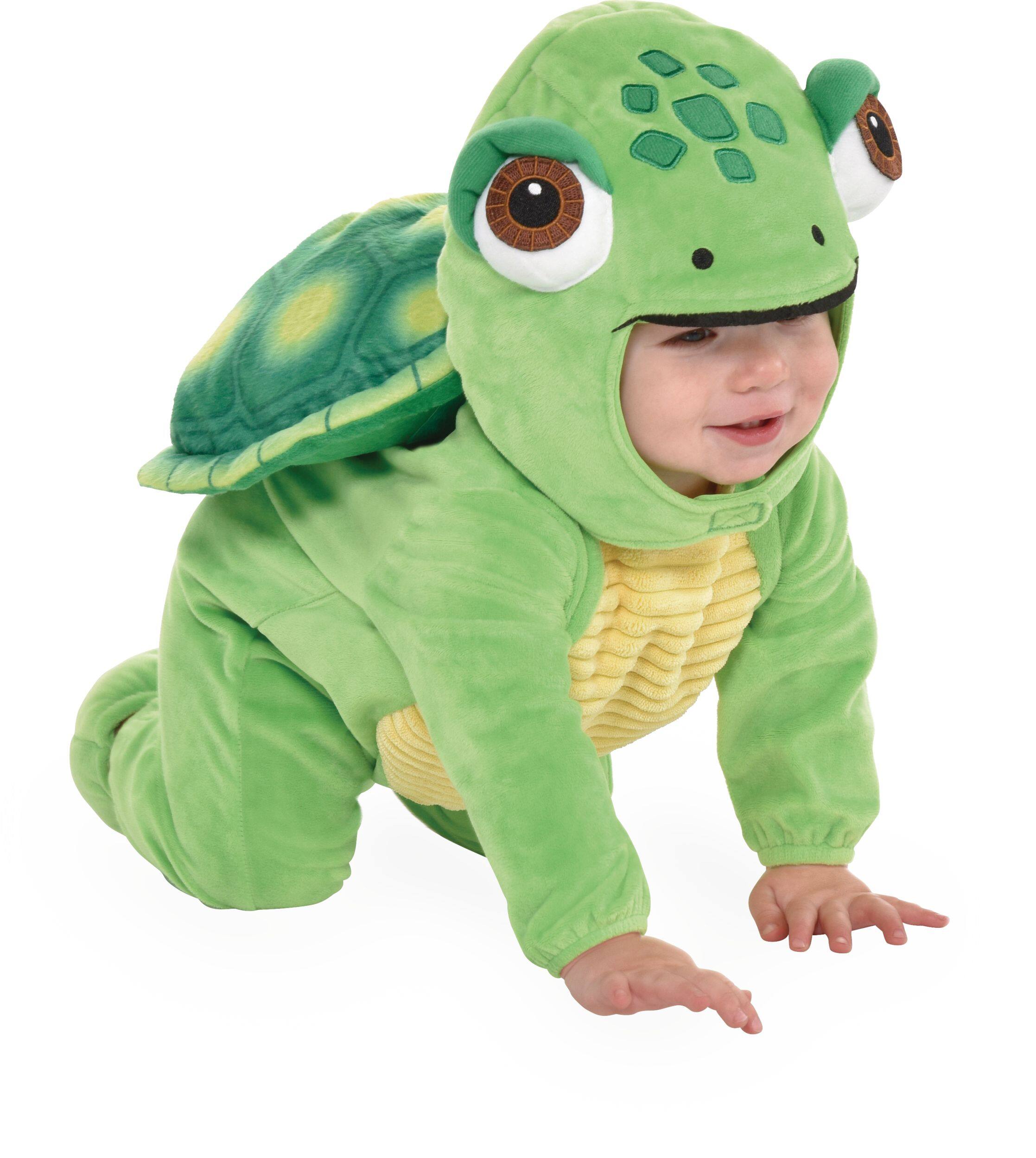 Infant Turtle Green Jumpsuit with Hood Halloween Costume, Assorted ...