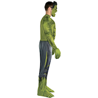 Men's Disney Marvel The Incredible Hulk Green Padded Jumpsuit with Mask & Gloves Halloween Costume, One Size Side_Right