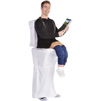 Adult  Bathroom Jon White Ride-On Jumpsuit Halloween Costume, Assorted Sizes Front_Angled_Right