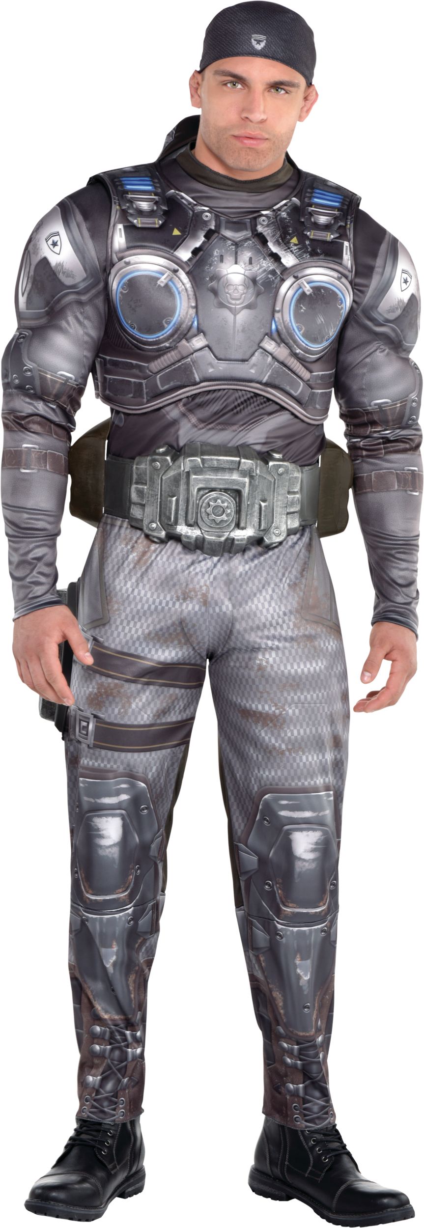 Men's Gears of War Marcus Fenix Black Padded Jumpsuit Halloween Costume ...