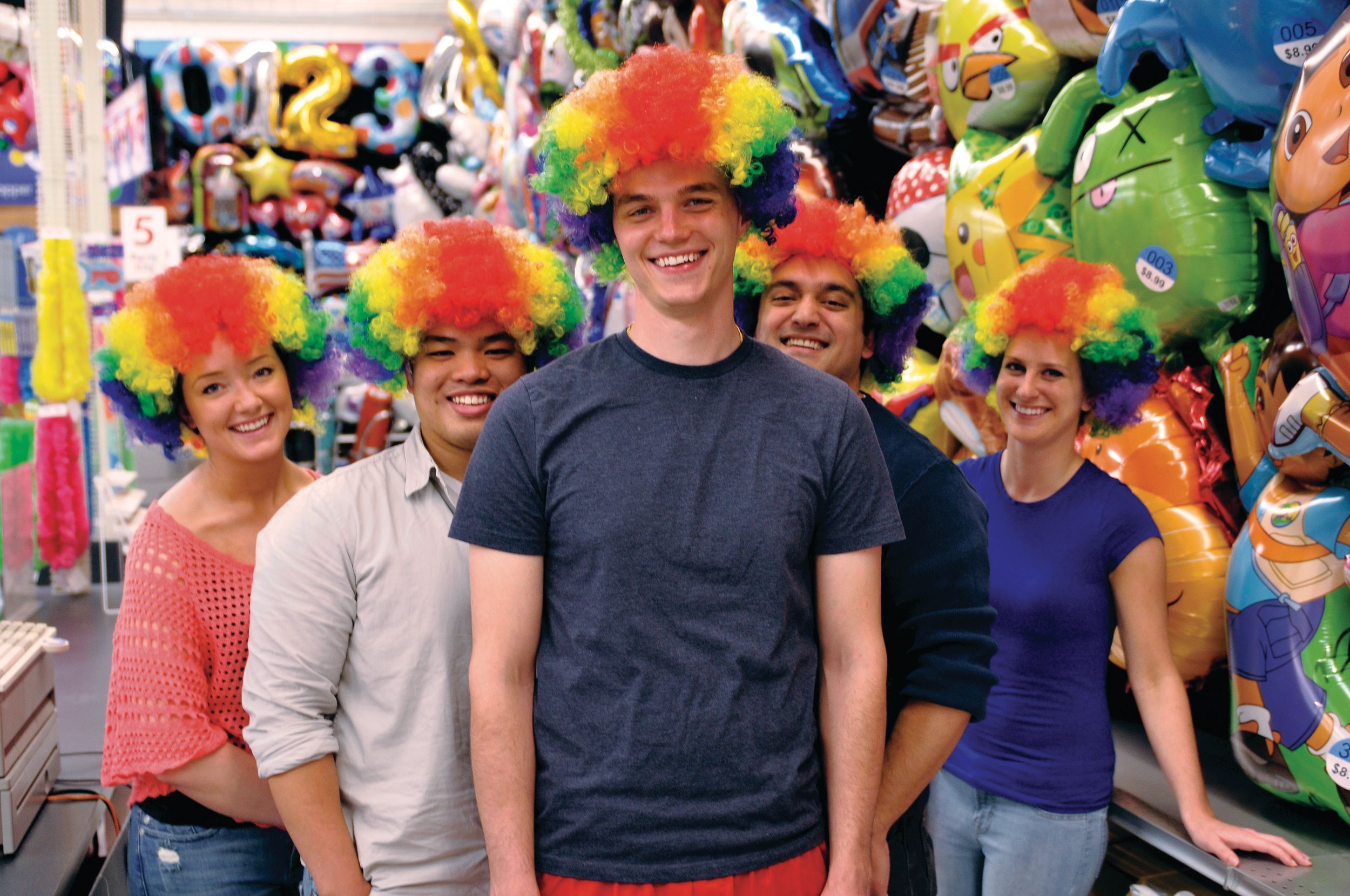 Clown Jumbo Short Curly Hair Wig, Rainbow, One Size, Wearable Costume Accessory for Halloween Composite_or_Mixed