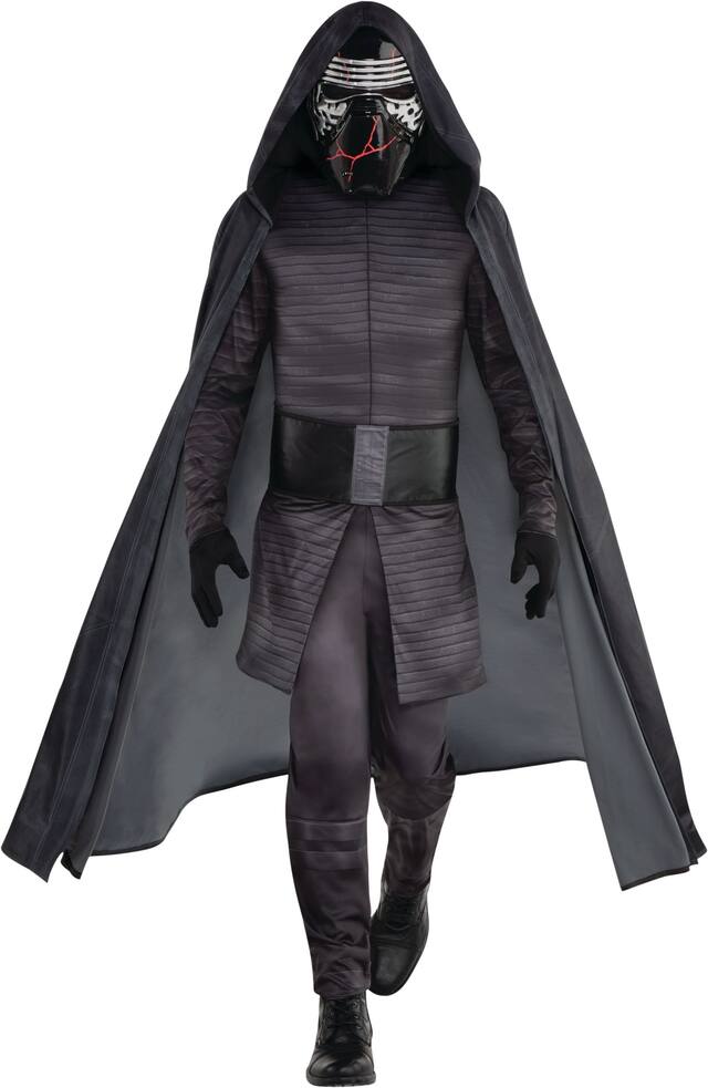Men's Disney Star Wars The Rise of Skywalker Kylo Ren Black Outfit with Robe & Mask Halloween Costume, Assorted Sizes Front_Flat