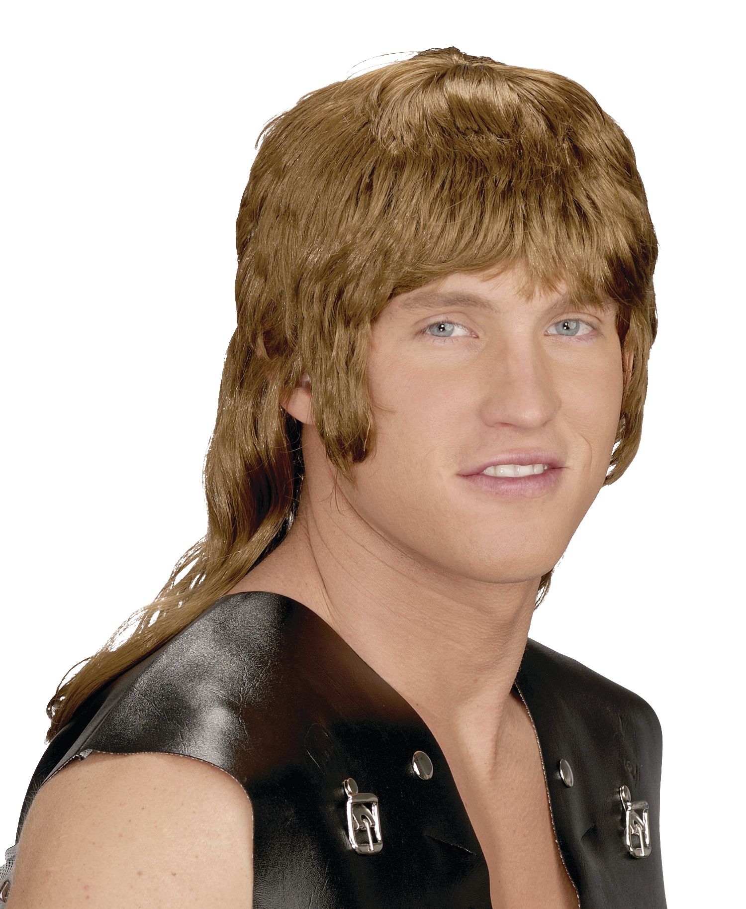 Flat Mullet Halloween Costume Wig Front_Angled_Right