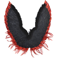 Dark Fairy Angel Feather Wings, Black/Red, One Size, Wearable Costume Accessory for Halloween Back_Flat