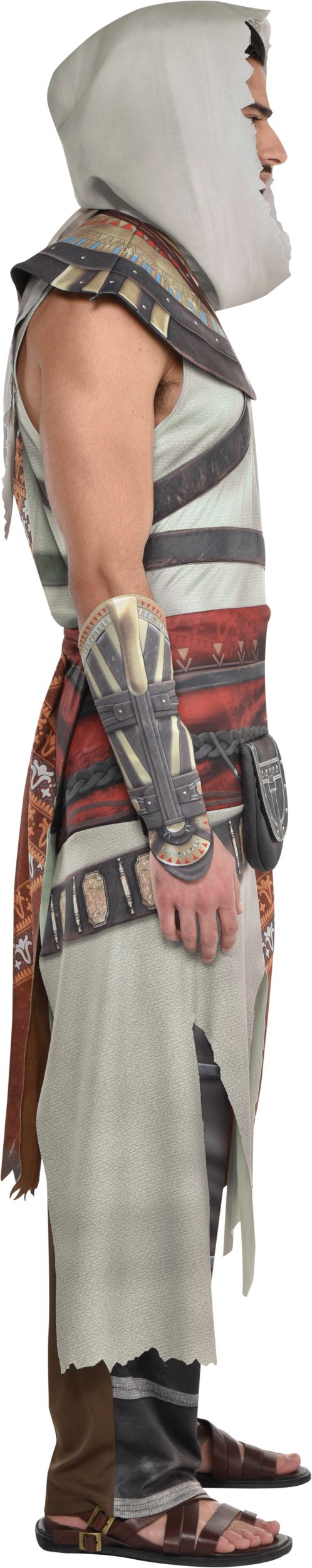 Men's Assassin's Creed Bayek Red/Tan Jumpsuit with Belt & Gauntlets Halloween Costume, Assorted Sizes Side_Right