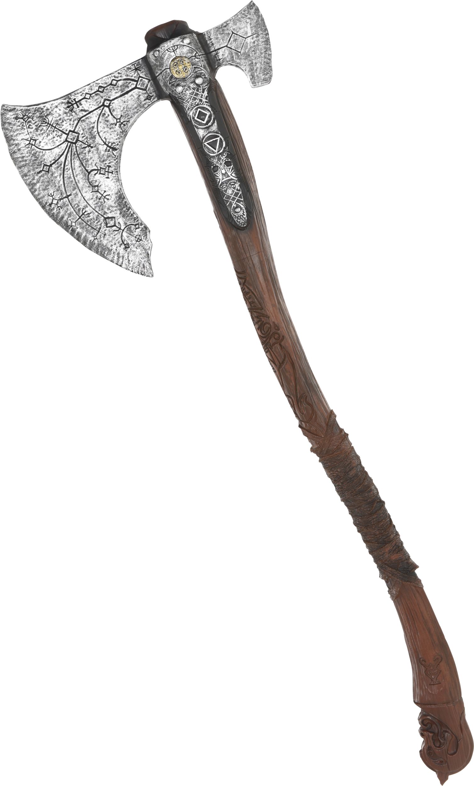 God of War Kratos Leviathan Axe Weapon, Silver/Brown, 36-in, Wearable Costume Accessory for Halloween Side_Left