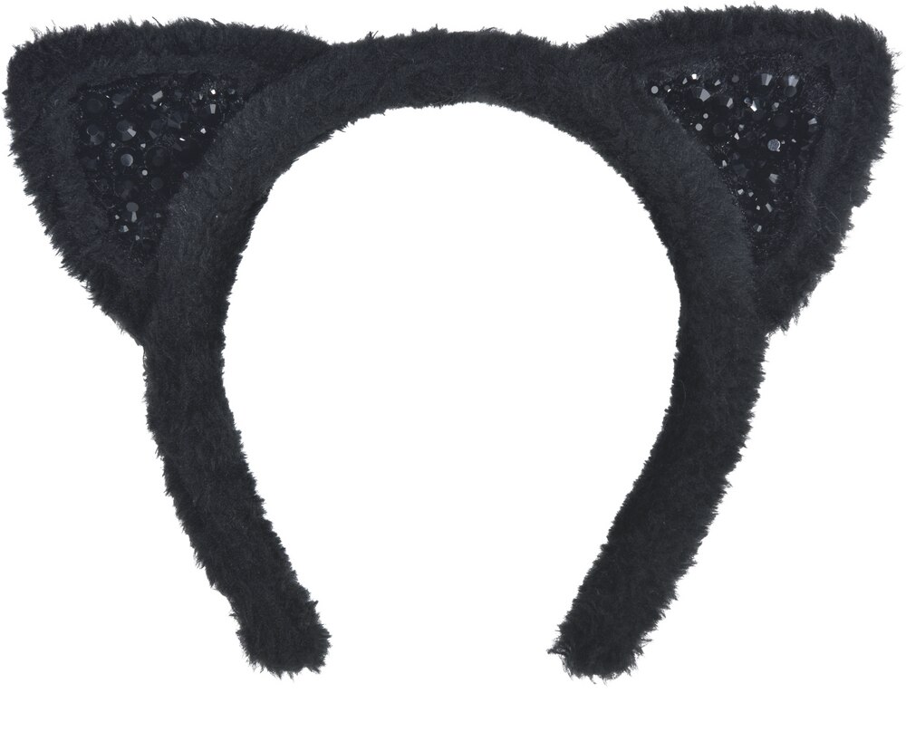 Posh Cat Ears Halloween Costume Accessories Headband, Adult, Black, 8