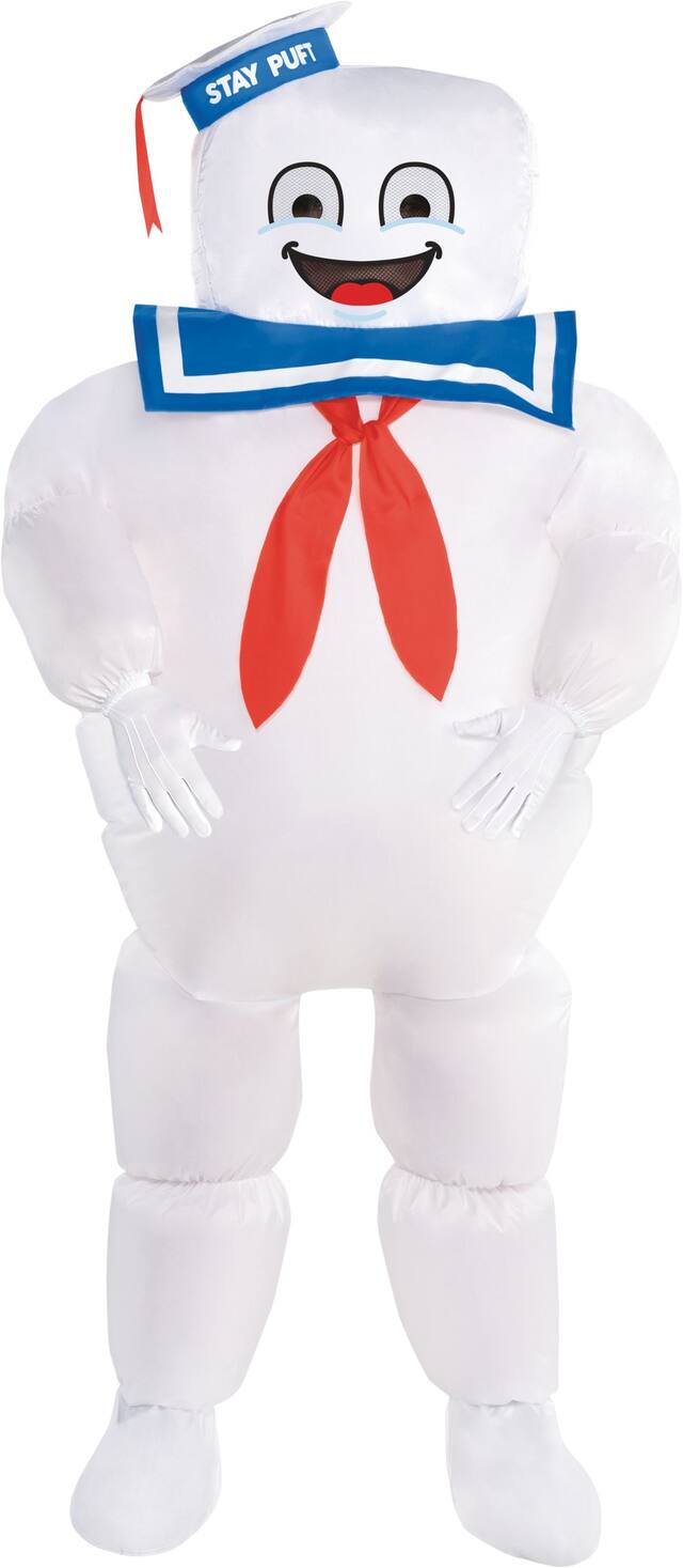 Kids' Ghostbusters Stay Puft Marshmallow White Inflatable Halloween Costume, One Size Front_Flat