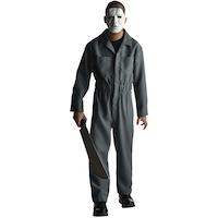Kids' Halloween Michael Myers Grey Jumpsuit with Mask Halloween Costume, Assorted Sizes Front_Flat