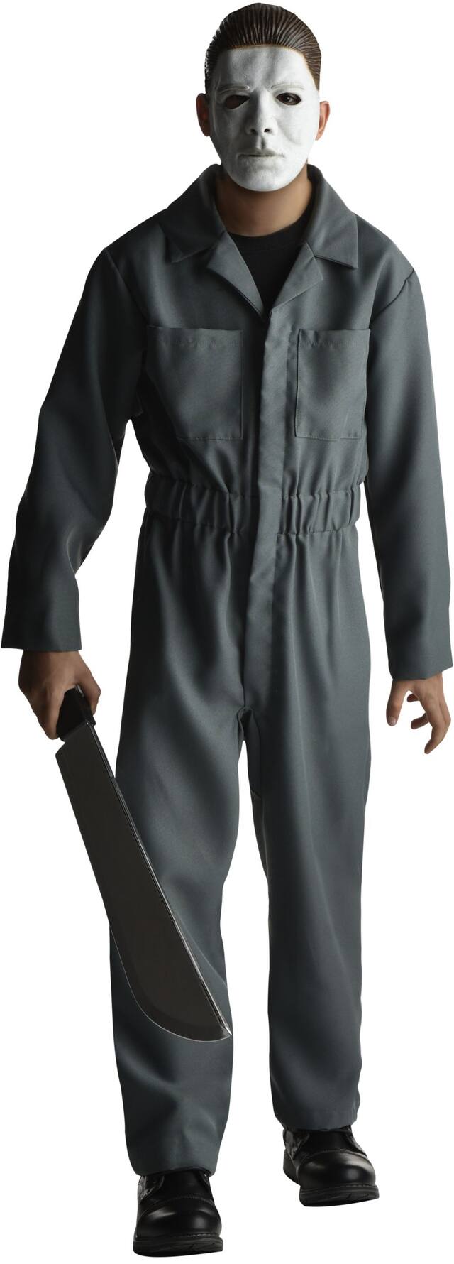 Kids' Halloween Michael Myers Grey Jumpsuit with Mask Halloween Costume, Assorted Sizes Front_Flat