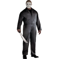 Michael Myers Grey Jumpsuit Halloween Costume with Mask, Multi-Colour, Adult, Assortment Front_Angled_Right