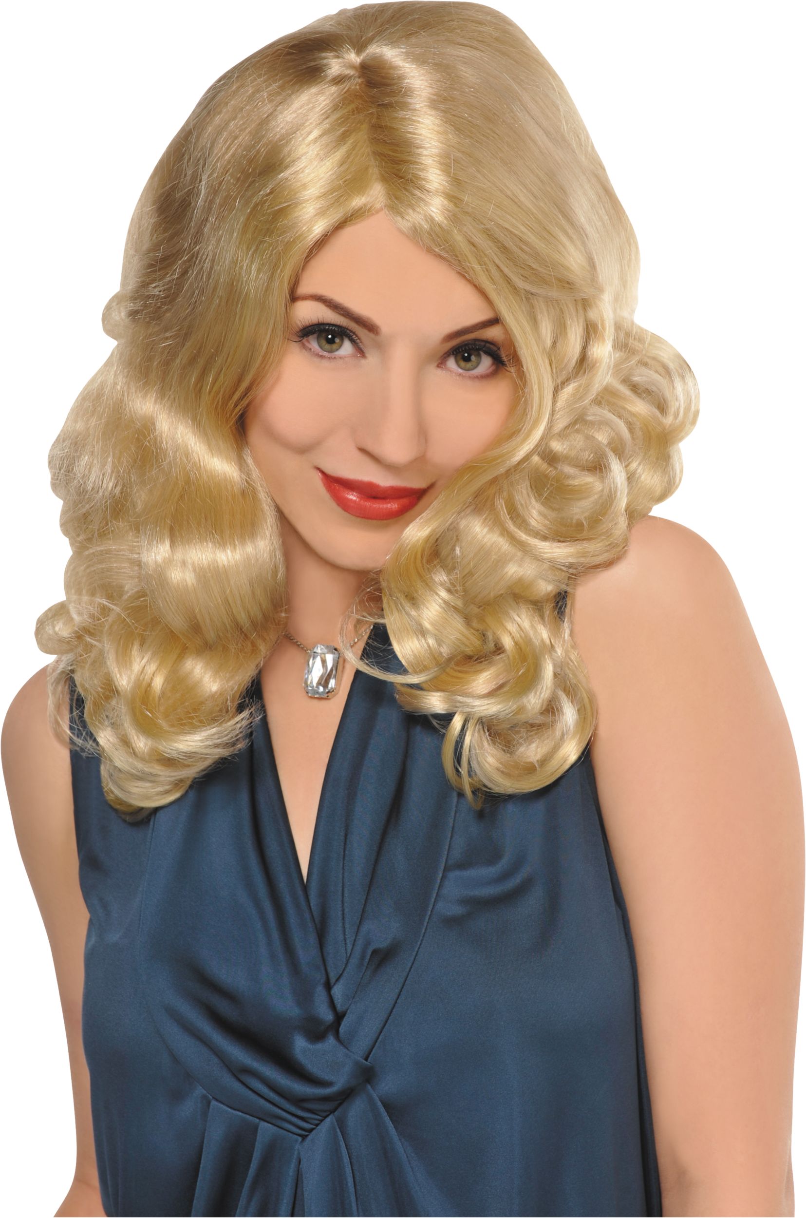 Curly Hair Wig Blonde One Size Wearable Costume Accessory for Halloween Party City