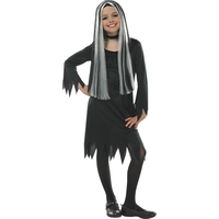 Perruque de sorcière striée pour enfant Front_Flat