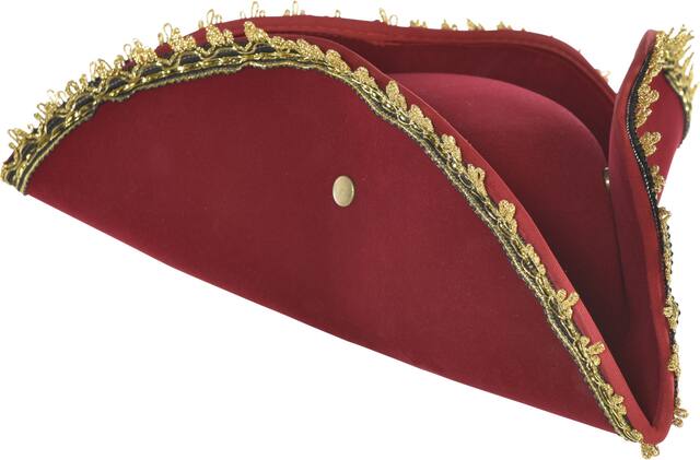 Burgundy Pirate Party Hat Front_Angled_Right