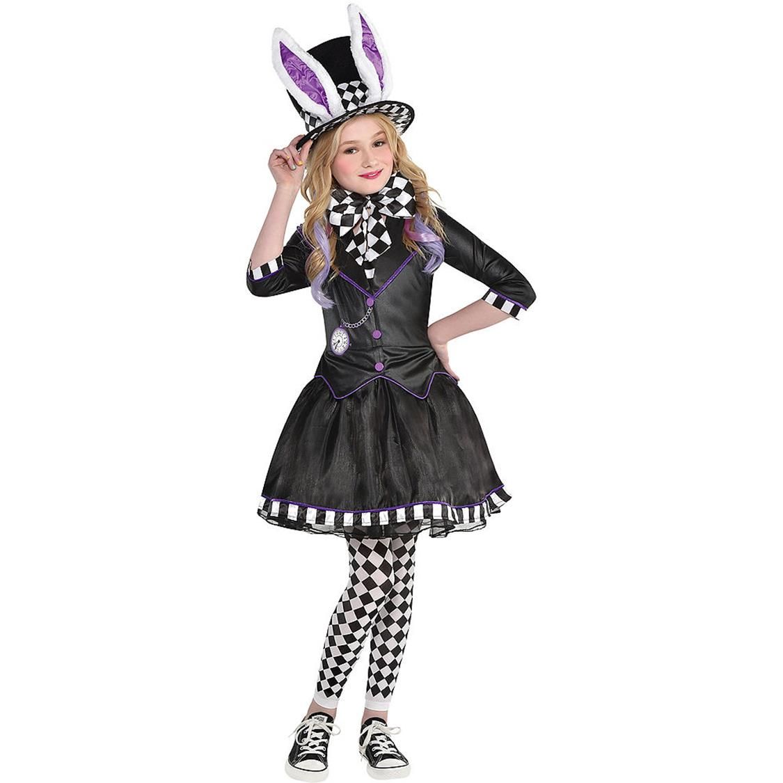 Kids' Punky Jester Black/White Outfit with Shirt/Skirt/Leggings