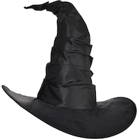 Witch Crooked Hat, Black, One Size, Wearable Costume Accessory for Halloween Front_Angled_Right