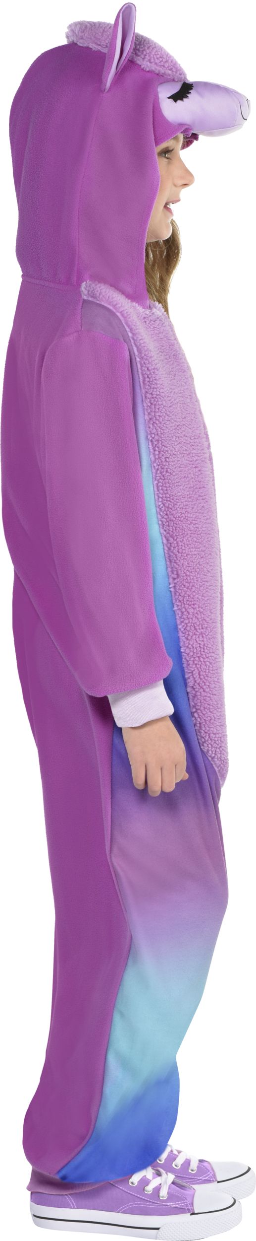 Kids' Llama Purple Jumpsuit with Hood Halloween Costume, Assorted Sizes Side_Right